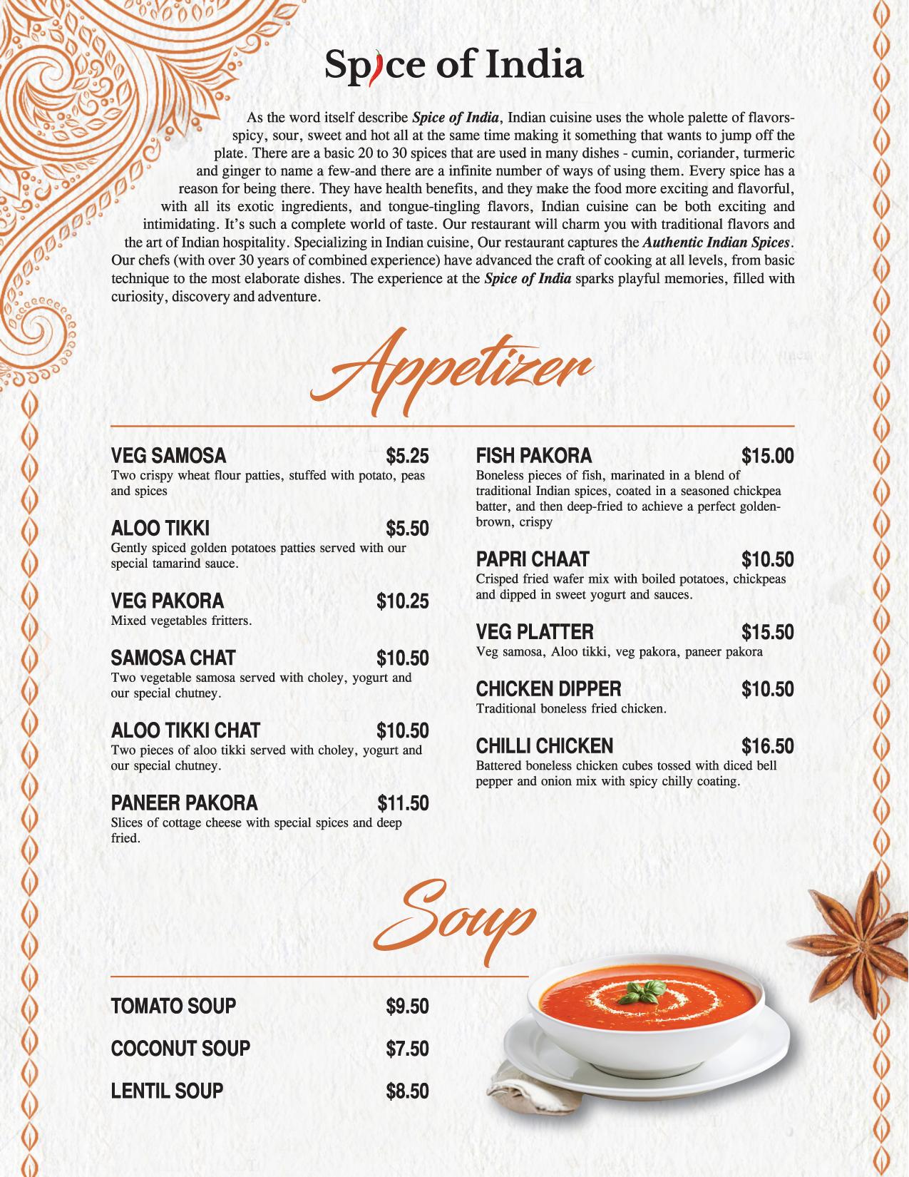 Menu page